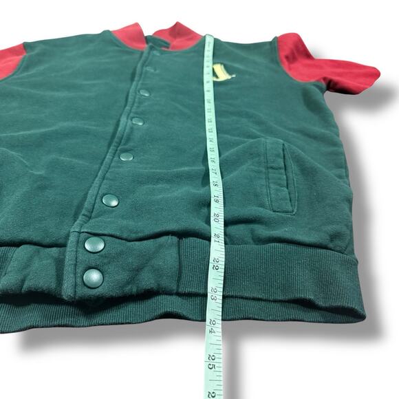 Jameson Whiskey Varsity Snap Button Jacket Cotton Green Red Maroon Men’s Small - Picture 8 of 8